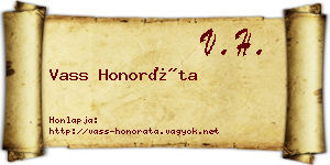 Vass Honoráta névjegykártya